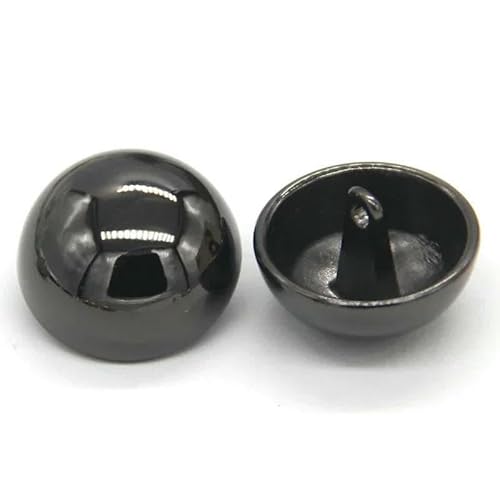 Hochwertige runde Pilz-Metallknöpfe zum Nähen von Damenmänteln, Windjacken, Stricktaschen, kleine, große, handgefertigte Dekoration, Schwarz, 11 mm, 10 Stück von YFSHC