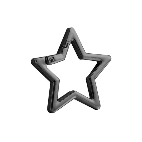 Hohler, sternförmiger Federverschluss aus Metall, Karabinerhaken, Schlüsselanhänger, Taschenclip, Haken, Hundekette, Schnalle, Verbinder, DIY-Schmuckherstellung, Zubehör, Gunmetal-Stil, 01–33,0 mm von YFSHC