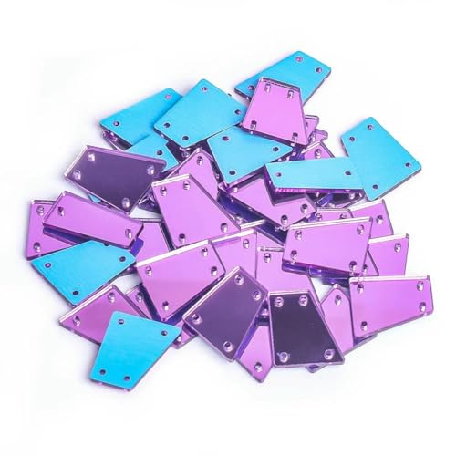 Klare Kristalle in verschiedenen Größen, zum Nähen, Spiegel-Strass-Applikation, flache Rückseite, Acryl-Strass auf Stein für Kleidung, Handarbeiten, Dunkelamethyst, Mix, 100 Stück von YFSHC