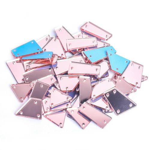 Klare Kristalle in verschiedenen Größen, zum Nähen, Spiegel-Strass-Applikation, flache Rückseite, Acryl-Strass auf Stein für Kleidung, Handarbeiten, Hellrosa, 50 Stück Klare Kristalle in verschiedenen Größen, zum Nähen, Spiegel-Strass-Applikation, flache Rückseite, Acryl-Strass auf Stein für Kleidung, Handarbeiten, Hellrosa, 50 Stück von YFSHC