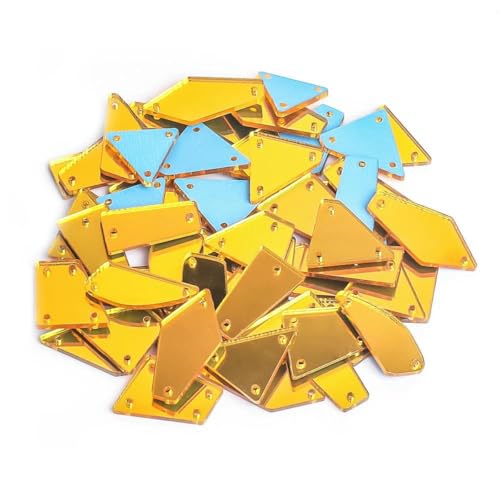 Klare Kristalle in verschiedenen Größen, zum Nähen, Spiegel-Strass-Applikation, flache Rückseite, Acryl-Strass auf Stein für Kleidung, Handarbeiten, Topas-Mix, 50 Stück von YFSHC