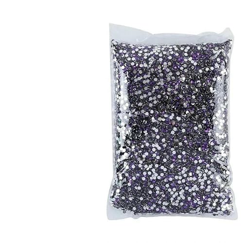 Lila Amethyst-Serie, 2–5 mm, Kunstharz-Strasssteine für Kleidungsdekoration, kein Hotfix, Glitzer, flache Rückseite, Kristall-Nagelkunst, Lila Violett, 5 mm, 10. von YFSHC