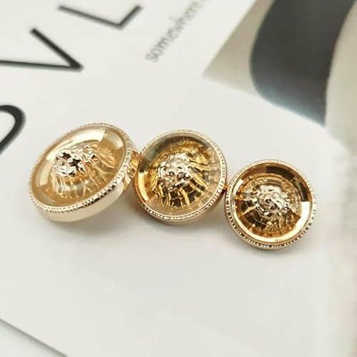 Luxuriöse Premium-Metallknöpfe im britischen Stil für Mäntel und Modebekleidung, hochwertige Harz-Metall-Kombination, 16/18/21,5 mm, 6 Stück, 3–18 mm, 6 Stück von YFSHC