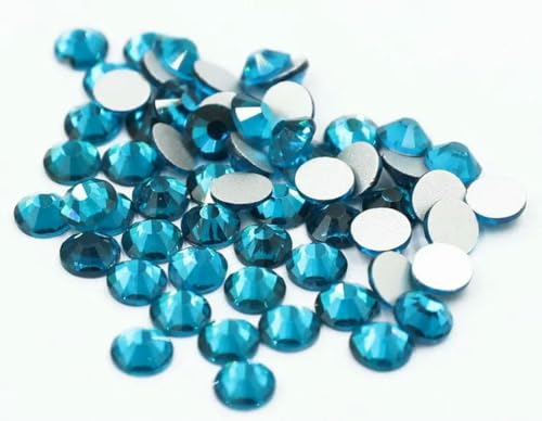 Mehrfarbige SS3-SS30 Nicht-Hotfix-Strasssteine mit flacher Rückseite, Kristall-Strass-Glitzerstein für DIY-Maniküre, 3D-Nagelkunst, Stoff, Kleidungsstücke – Blauer Zirkon von YFSHC