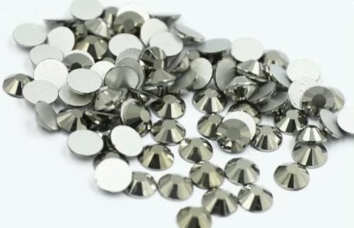 Mehrfarbige SS3-SS30 Nicht-Hotfix-Strasssteine mit flacher Rückseite, Kristall-Strass-Glitzerstein für DIY-Maniküre, 3D-Nagelkunst, Stoff, Kleidungsstücke – Jet Hematite – von YFSHC