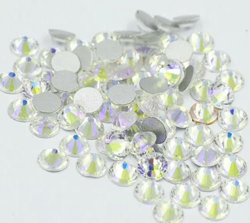 Mehrfarbige SS3-SS30 Nicht-Hotfix-Strasssteine mit flacher Rückseite, Kristall-Strass-Glitzerstein für DIY-Maniküre, 3D-Nagelkunst, Stoff, Kleidungsstücke – Mondnacht – S von YFSHC