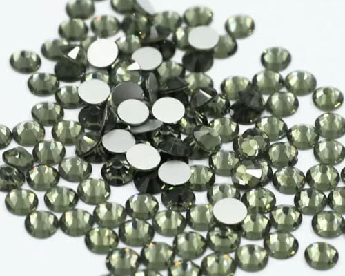 Mehrfarbige SS3-SS30-Strasssteine ohne Hotfix, flache Rückseite, Kristall-Strass-Glitzerstein für DIY-Maniküre, 3D-Nagelkunst, Stoff, Kleidungsstücke – Schwarzer Diamant – von YFSHC