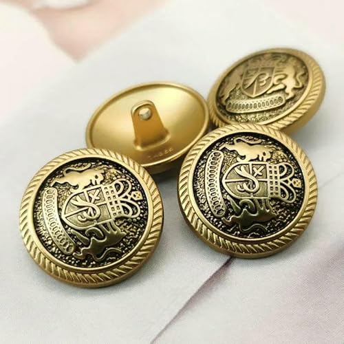 Metallknöpfe, Vintage-Nähknöpfe im britischen Stil, für Blazer, Jacken, Nähzubehör, Basteln, Luxusknöpfe, neu, 10 Stück, 1–18 mm, 6 Stück Metallknöpfe, Vintage-Nähknöpfe im britischen Stil, für Blazer, Jacken, Nähzubehör, Basteln, Luxusknöpfe, neu, 10 Stück, 1–18 mm, 6 Stück von YFSHC