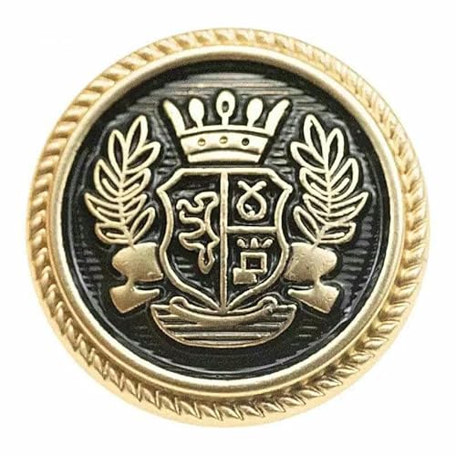 Metallknöpfe Kronenmuster Schaft Goldene Knöpfe Britischer Vintage College-Stil Anzugknöpfe Handgenähte Mantel-Kleidungsknöpfe-02-15MM Metallknöpfe Kronenmuster Schaft Goldene Knöpfe Britischer Vintage College-Stil Anzugknöpfe Handgenähte Mantel-Kleidungsknöpfe-02-15MM von YFSHC
