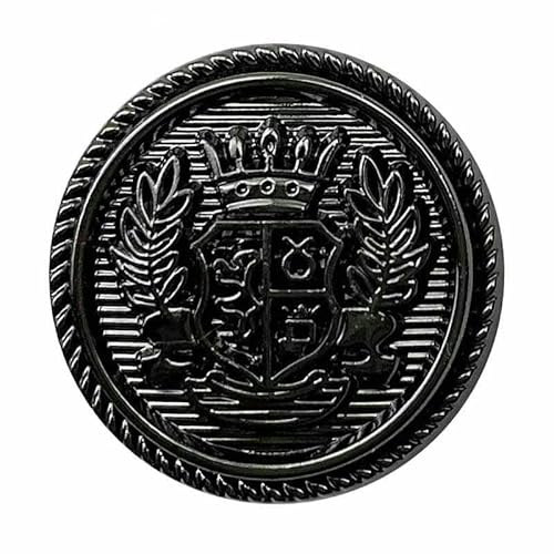 Metallknöpfe Kronenmuster Schaft Goldene Knöpfe Britischer Vintage College-Stil Anzugknöpfe Handgenähte Mantel-Kleidungsknöpfe-03-18MM von YFSHC