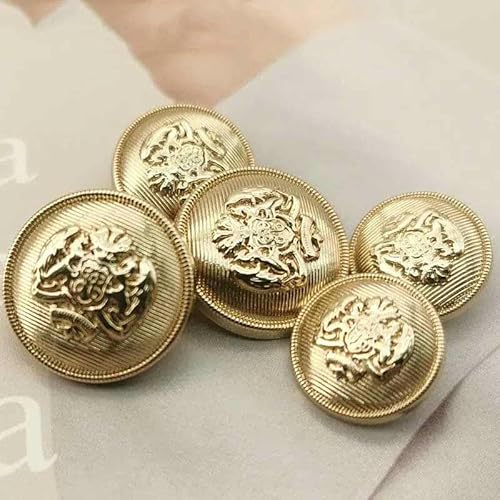 Metallknöpfe im Retro-Stil im britischen Stil mit goldenem Schildmuster, Luxusmarke, Nähknöpfe, Kleidungszubehör, Mantel, DIY-Material, Neu, 1–23,0 mm, 6 Stück Metallknöpfe im Retro-Stil im britischen Stil mit goldenem Schildmuster, Luxusmarke, Nähknöpfe, Kleidungszubehör, Mantel, DIY-Material, Neu, 1–23,0 mm, 6 Stück von YFSHC