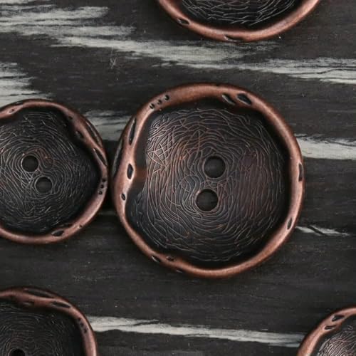 Metallknopf mit zwei Löchern, Schale, ungewöhnliche Form, für Kleidung, Designer, Rot, Bronze, Schwarz, Silber, Herren, Jacke, Mantel, 25 mm, groß, glänzend, rötlich-braun, 15 Metallknopf mit zwei Löchern, Schale, ungewöhnliche Form, für Kleidung, Designer, Rot, Bronze, Schwarz, Silber, Herren, Jacke, Mantel, 25 mm, groß, glänzend, rötlich-braun, 15 von YFSHC
