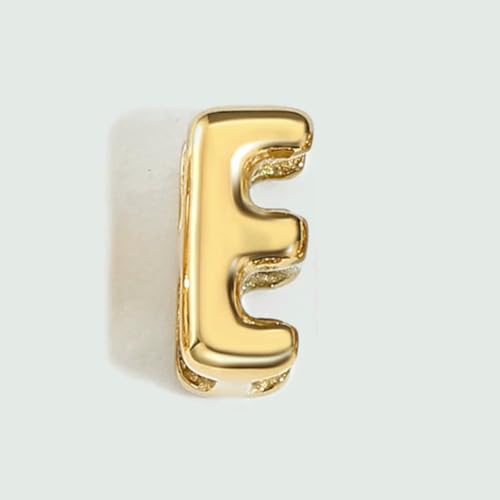 Mini-Anhänger mit 3D-Blasenbuchstaben aus Edelstahl, poliert, für die Herstellung von Halsketten, Armbändern und Schmuck – XP46998 – Farbe E-Gold von YFSHC