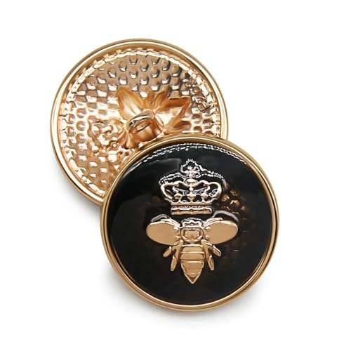 Modische Metallknöpfe, 10 Stück/Los, Bienenform, Nähknöpfe im britischen Stil für Damen, Hemd, Anzug, Mantel, Bekleidungszubehör, DIY-Gold 704-23,0 mm von YFSHC