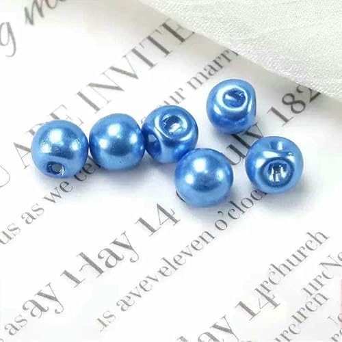 Nähknöpfe, 100 Stück, 6 mm, 8 mm, 10 mm, 12 mm, 15 mm, 18 mm, Perlmuttknöpfe für Kleidung, Nähzubehör, Damen- und Babykleidung, Material, blau, 8 mm von YFSHC