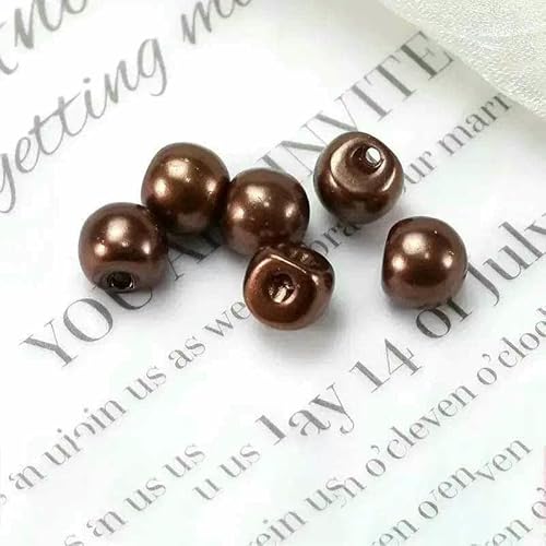 Nähknöpfe, 100 Stück, 6 mm, 8 mm, 10 mm, 12 mm, 15 mm, 18 mm, Perlmuttknöpfe für Kleidung, Nähzubehör, Damen- und Babykleidung, Material – Kaffeebraun – 10 mm von YFSHC