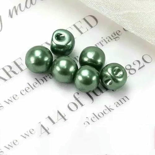 Nähknöpfe, 100 Stück, 6 mm, 8 mm, 10 mm, 12 mm, 15 mm, 18 mm, Perlmuttknöpfe für Kleidung, Nähzubehör, Damen- und Babykleidungsmaterial, dunkelgrün, 12 mm von YFSHC