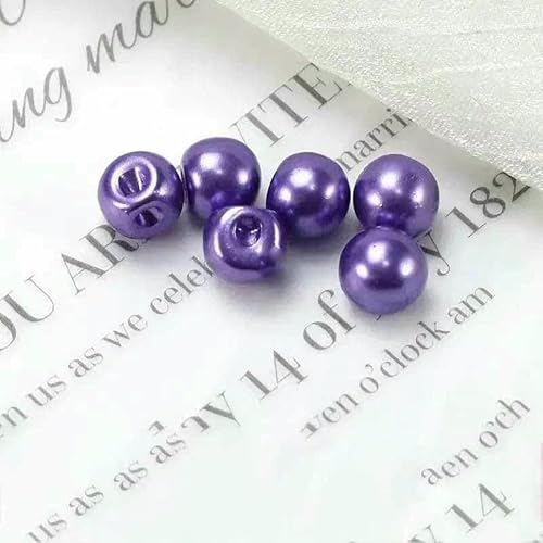 Nähknöpfe, 100 Stück, 6 mm, 8 mm, 10 mm, 12 mm, 15 mm, 18 mm, Perlmuttknöpfe für Kleidung, Nähzubehör, Damen- und Babykleidungsmaterial, lila, 6 mm von YFSHC