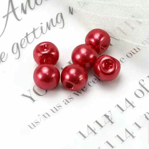 Nähknöpfe, 100 Stück, 6 mm, 8 mm, 10 mm, 12 mm, 15 mm, 18 mm, Perlmuttknöpfe für Kleidung, Nähzubehör, Damen- und Babykleidungsmaterial, rot, 10 mm von YFSHC