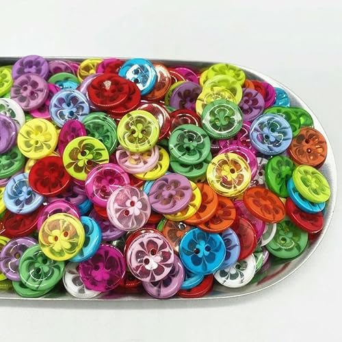 Neue 14,0 mm 21 mm Knöpfe Kinderkleidung Bonbonfarbene Cartoon-Farbe Zwei-Augen-Knöpfe für Hochzeitsdekor Nähzubehör-25-14,0 mm (30 Stück) von YFSHC