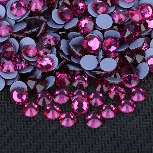 Neue Hotfix-Strasssteine SS6-SS30, flache Rückseite, Glitzerkristalle und Strasssteine für DIY-Nagelzubehör, Fuchsia, SS16, 1440 Stück Neue Hotfix-Strasssteine SS6-SS30, flache Rückseite, Glitzerkristalle und Strasssteine für DIY-Nagelzubehör, Fuchsia, SS16, 1440 Stück von YFSHC