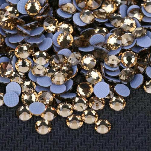 Neue Hotfix-Strasssteine SS6-SS30, flache Rückseite, Glitzerkristalle und Strasssteine für DIY-Nagelzubehör, Helles Colorado-Topas, SS16, 1440 Stück von YFSHC