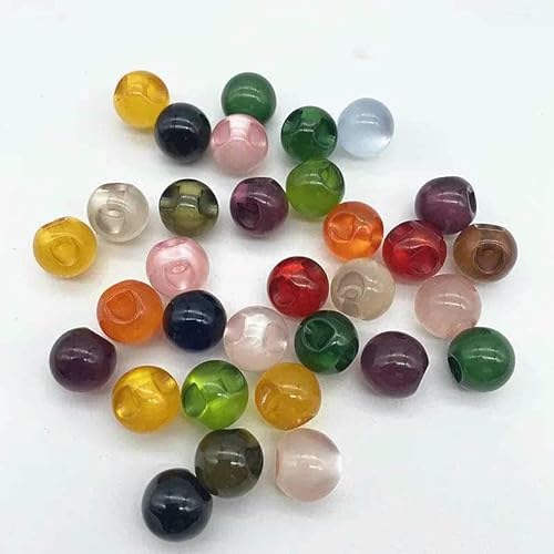 Neuer runder Perlentyp, 11 mm, farbiger Perlglanzknopf, DIY-Armband, Cheongsam-Perlen, dekoratives Nähzubehör, 01 von YFSHC
