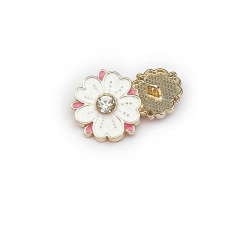Niedliche bunte Metallknöpfe mit Liebesblume, zum Nähen von Anzügen, Mänteln, Strickpullovern, 10 Stück, 5-466-3-23,0 mm von YFSHC