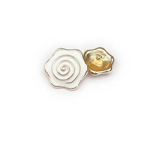Niedliche bunte Metallknöpfe mit Liebesblume, zum Nähen von Anzügen, Mänteln, Strickpullovern, 10 Stück, 5–466–4–18 mm von YFSHC