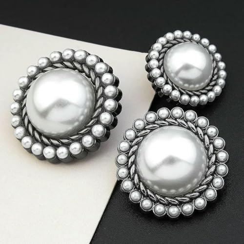 Retro-Perlenknopf, luxuriöse Strass-Metallknöpfe für DIY-Kleidung, Mantel, Pullover, Anzug, weibliches dekoratives Nähzubehör, 03–25 mm, 5 Stück Retro-Perlenknopf, luxuriöse Strass-Metallknöpfe für DIY-Kleidung, Mantel, Pullover, Anzug, weibliches dekoratives Nähzubehör, 03–25 mm, 5 Stück von YFSHC