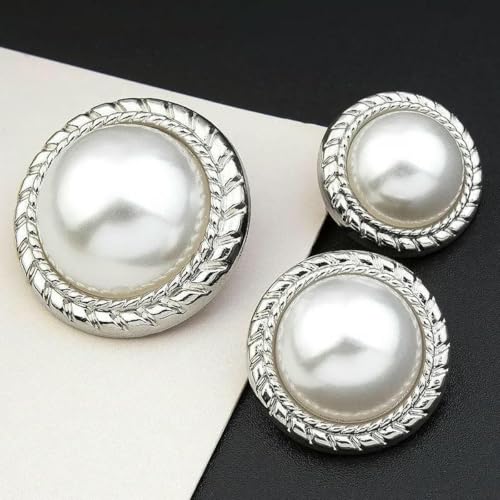 Retro-Perlenknopf, luxuriöse Strass-Metallknöpfe für DIY-Kleidung, Mantel, Pullover, Anzug, weibliches dekoratives Nähzubehör, 07–20 mm, 2 Stück von YFSHC