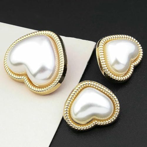 Retro-Perlenknopf, luxuriöse Strass-Metallknöpfe für DIY-Kleidung, Mantel, Pullover, Anzug, weibliches dekoratives Nähzubehör, 09–15 mm, 5 Stück von YFSHC