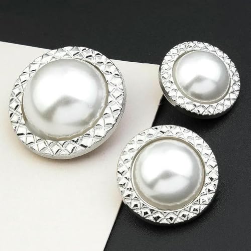 Retro-Perlenknopf, luxuriöse Strass-Metallknöpfe für DIY-Kleidung, Mantel, Pullover, Anzug, weibliches dekoratives Nähzubehör, 11–25 mm, 5 Stück Retro-Perlenknopf, luxuriöse Strass-Metallknöpfe für DIY-Kleidung, Mantel, Pullover, Anzug, weibliches dekoratives Nähzubehör, 11–25 mm, 5 Stück von YFSHC
