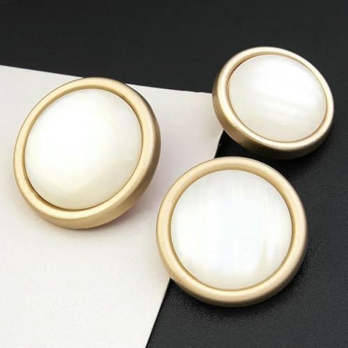 Retro-Perlenknopf, luxuriöse Strass-Metallknöpfe für DIY-Kleidung, Mantel, Pullover, Anzug, weibliches dekoratives Nähzubehör, 16–25 mm, 5 Stück Retro-Perlenknopf, luxuriöse Strass-Metallknöpfe für DIY-Kleidung, Mantel, Pullover, Anzug, weibliches dekoratives Nähzubehör, 16–25 mm, 5 Stück von YFSHC