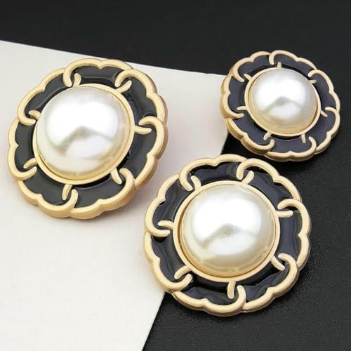 Retro-Perlenknopf, luxuriöse Strass-Metallknöpfe für DIY-Kleidung, Mantel, Pullover, Anzug, weibliches dekoratives Nähzubehör, 19–25 mm, 5 Stück Retro-Perlenknopf, luxuriöse Strass-Metallknöpfe für DIY-Kleidung, Mantel, Pullover, Anzug, weibliches dekoratives Nähzubehör, 19–25 mm, 5 Stück von YFSHC