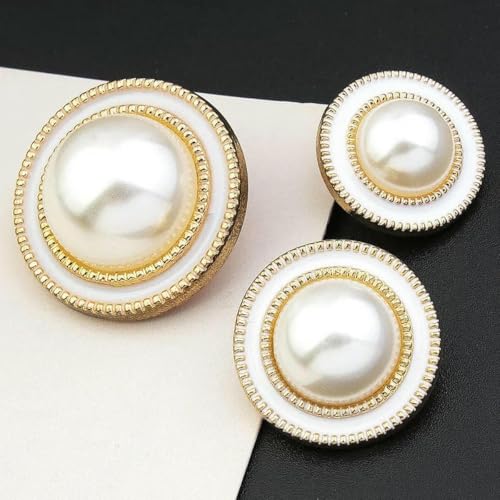 Retro-Perlenknopf, luxuriöse Strass-Metallknöpfe für DIY-Kleidung, Mantel, Pullover, Anzug, weibliches dekoratives Nähzubehör, 22–25 mm, 5 Stück Retro-Perlenknopf, luxuriöse Strass-Metallknöpfe für DIY-Kleidung, Mantel, Pullover, Anzug, weibliches dekoratives Nähzubehör, 22–25 mm, 5 Stück von YFSHC