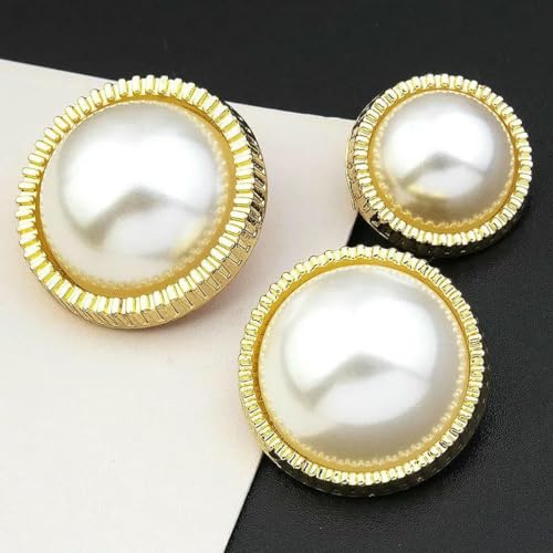 Retro-Perlenknopf, luxuriöse Strass-Metallknöpfe für DIY-Kleidung, Mantel, Pullover, Anzug, weibliches dekoratives Nähzubehör, 23–25 mm, 5 Stück Retro-Perlenknopf, luxuriöse Strass-Metallknöpfe für DIY-Kleidung, Mantel, Pullover, Anzug, weibliches dekoratives Nähzubehör, 23–25 mm, 5 Stück von YFSHC