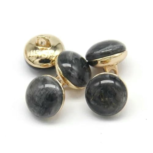 Runde helle Katzenaugen, goldene Metallknöpfe für Kleidung, Kleidungsstücke, dekorative Vintage-Mantelknöpfe, Nähzubehör, Blau, 11 mm, 6 Stück von YFSHC