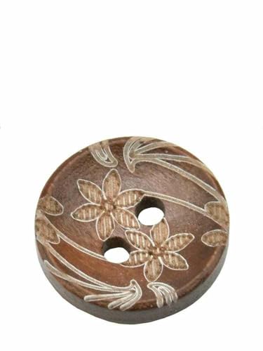 Runder Holzknopf für Kinderkleidung, Laserblume, Nähzubehör, Dekorative Knöpfe, 2 Löcher, 15mm, 30Stk, 60Stk-KNOPF MT60-3-60 Stück Runder Holzknopf für Kinderkleidung, Laserblume, Nähzubehör, Dekorative Knöpfe, 2 Löcher, 15mm, 30Stk, 60Stk-KNOPF MT60-3-60 Stück von YFSHC