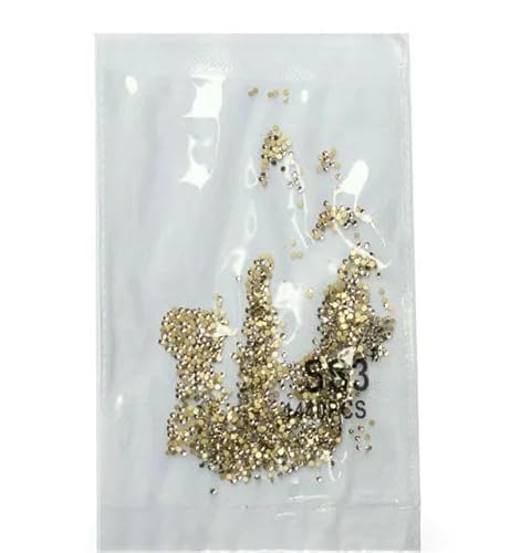 SS3-SS8 1440 Stück Kristall AB Gold 3D Nicht Hotfix Flatback Strass Nähen & Stoff Kleidungsstück Nail Art Strass Dekorationen-Gold ss3 1440-1 Beutel von YFSHC