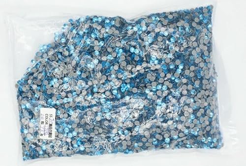 SS6-SS30 Großpackung Better Hotfix-Strasssteine, Kristall-Hotfix-Strasssteine für Kleidungsstücke, Aquamarin, SS30, 2880 Stück von YFSHC