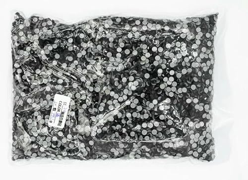 SS6-SS30 Großpackung Better Hotfix-Strasssteine, Kristall-Hotfix-Strasssteine für Kleidungsstücke, Schwarz, SS20, 14400 Stück von YFSHC