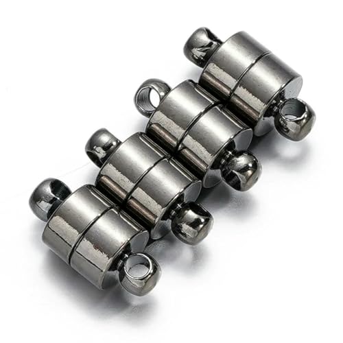 Sets 6 mm Silber/Goldfarbene Magnetverschlüsse, handgefertigt für die Schmuckherstellung, DIY-Armbänder, Halsketten, Zubehör – Gun Black – 5 Sets von YFSHC