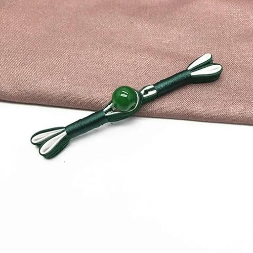 Stoffknöpfe aus Jade-Imitatperlen, chinesische Froschverschlussknöpfe, Knotenverschluss, dekoratives Cheongsam, 5 Paar, 12–8 cm von YFSHC