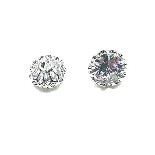 Stück/Los Strass-Kristallknöpfe Zirkonia-Knopf für Mantel Dekorative CZ-Nähknöpfe für Kaschmir-Strickjacke-5 Stück Silberweiß-12 mm von YFSHC
