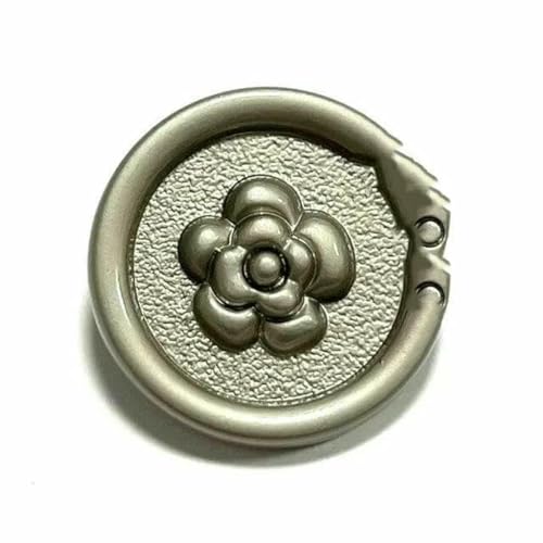 Stück 23,0 mm Luxus-Metallperlen-Nähknopf mit fünf Buchstaben, Blumenmotiv, für Kleidung, Mantel, Rock, Kleidungszubehör, Golden-I-23,0 mm von YFSHC