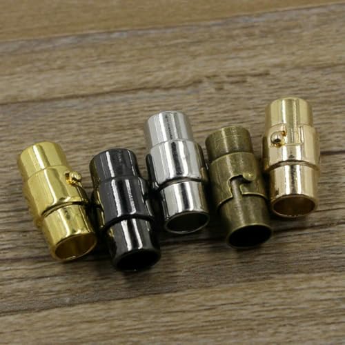 Stück 3/4/5/6/7/8/9/10 mm Lederband-Endkappe/Magnetverschluss mit Verriegelungsmechanismus, Verbinder für die Herstellung von Armbändern und Halsketten – 5 Stück gemischte Farben – 5 Stück Innendu Stück 3/4/5/6/7/8/9/10 mm Lederband-Endkappe/Magnetverschluss mit Verriegelungsmechanismus, Verbinder für die Herstellung von Armbändern und Halsketten – 5 Stück gemischte Farben – 5 Stück Innendu von YFSHC