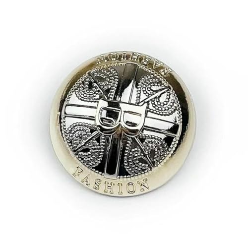 Stück modische Luxus-B-Metallknöpfe, hellsilber, vergoldeter Rand, DIY-Schnalle, einfache Anzug- und Kleidungsdekoknöpfe, NB-2-113-15MM Stück modische Luxus-B-Metallknöpfe, hellsilber, vergoldeter Rand, DIY-Schnalle, einfache Anzug- und Kleidungsdekoknöpfe, NB-2-113-15MM von YFSHC