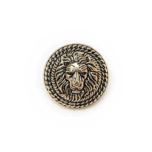 Stück runder Metallknopf mit Löwenmuster zum Nähen von Kleidung, Anzügen, Blazern, Jacken, Uniformen, Handarbeit, 12,5–25 mm, Retro-Gold, 12,5 mm Stück runder Metallknopf mit Löwenmuster zum Nähen von Kleidung, Anzügen, Blazern, Jacken, Uniformen, Handarbeit, 12,5–25 mm, Retro-Gold, 12,5 mm von YFSHC