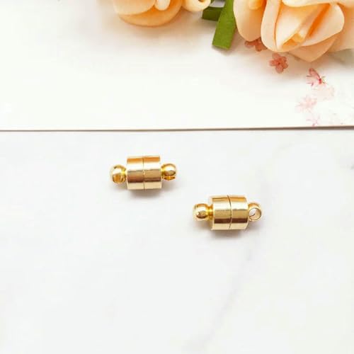 Vergoldete, silberfarbene, zylindrische Magnetverschluss-Verbinder zur Schmuckherstellung, Halsketten- und Armbandverschluss, Verbindungshaken, 5 Stück OO11 Vergoldete, silberfarbene, zylindrische Magnetverschluss-Verbinder zur Schmuckherstellung, Halsketten- und Armbandverschluss, Verbindungshaken, 5 Stück OO11 von YFSHC